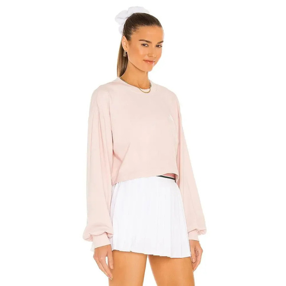 Revolve Tennis Club Cropped Sweatshirt Vintage Pink Size M - Picture 2 of 9